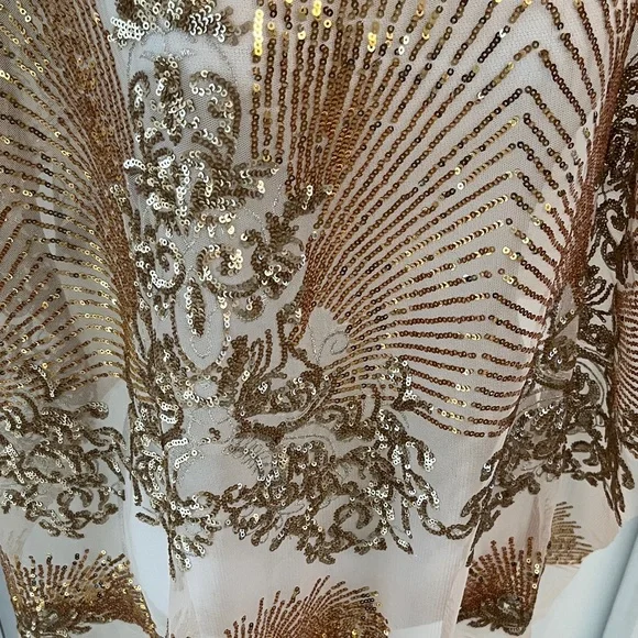 Rose Gold Sequin Embellished Shawl - Picture 4 of 5